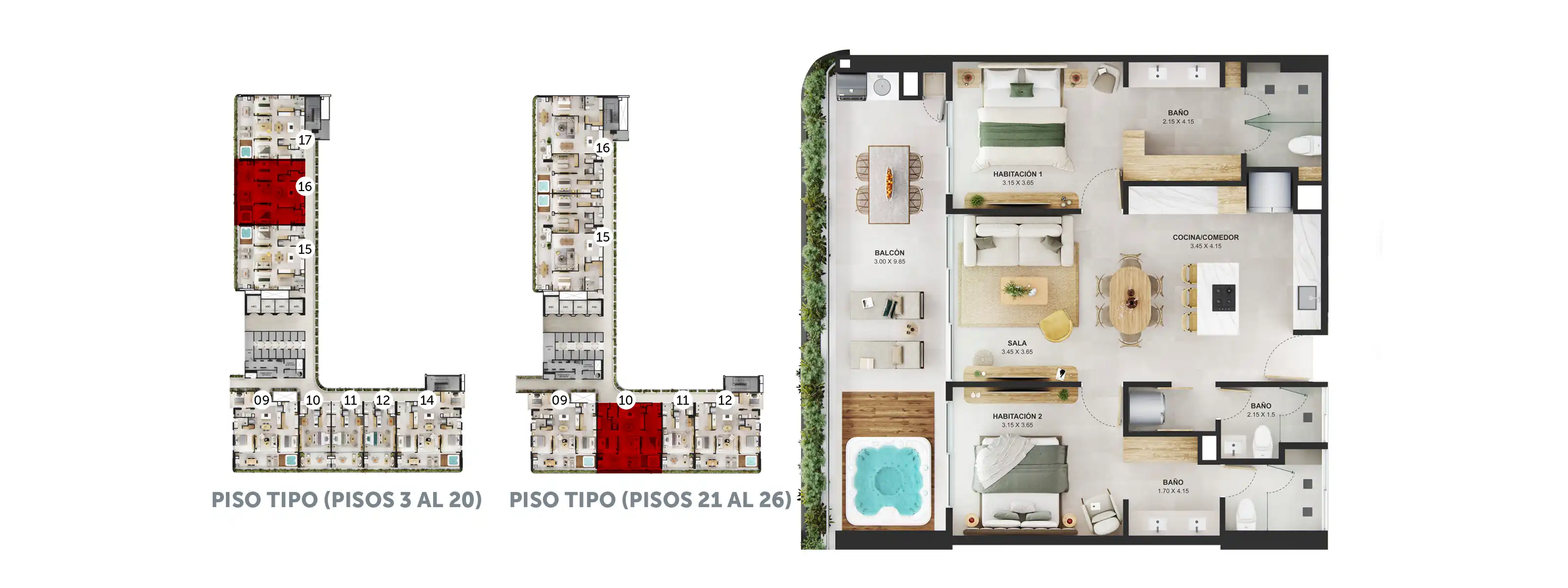 Playa Santúa Torre Mar apartamentos etapa 1 - Apartamento de 116.5 M2