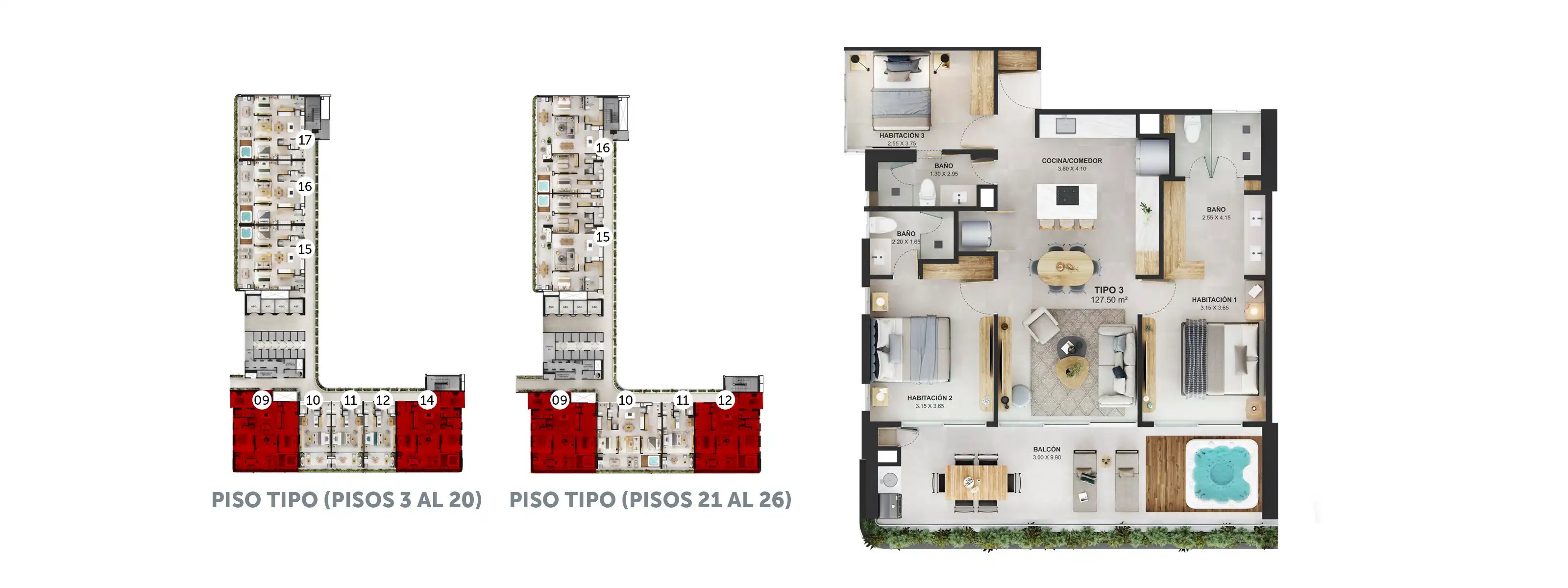 Playa Santúa Torre Mar apartamentos etapa 1 - Apartamento de 127.5 M2